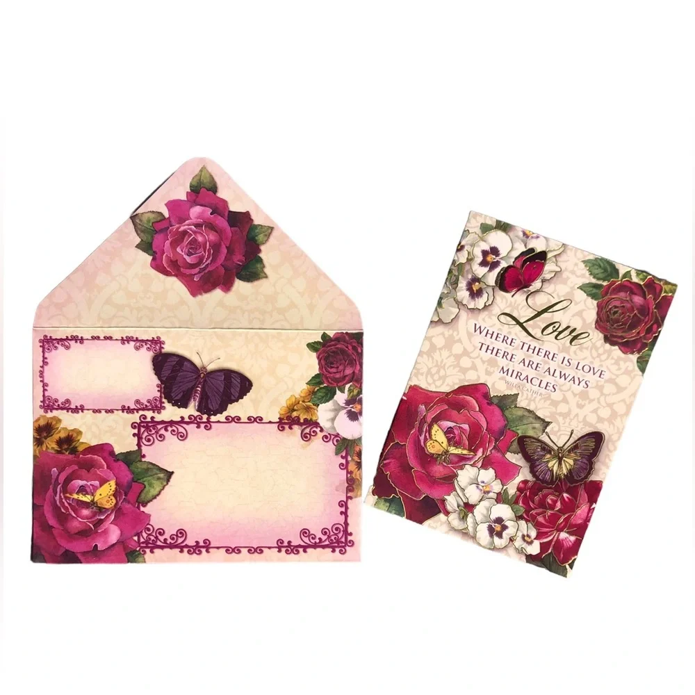 Pooch & Sweetheart Single Love Garden Embellished Blank Note Card & Env (73723)